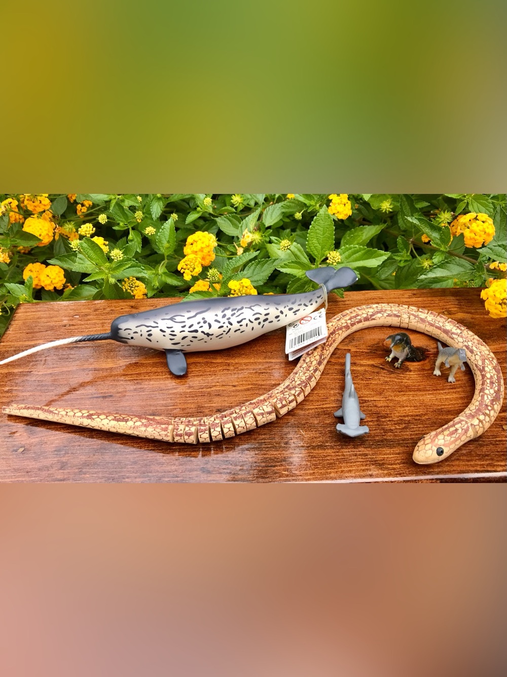 Bundle Animal Toys Museum Narwhal Vinyl Toy Wiggly Wooden Trick Snake Tiny Toys